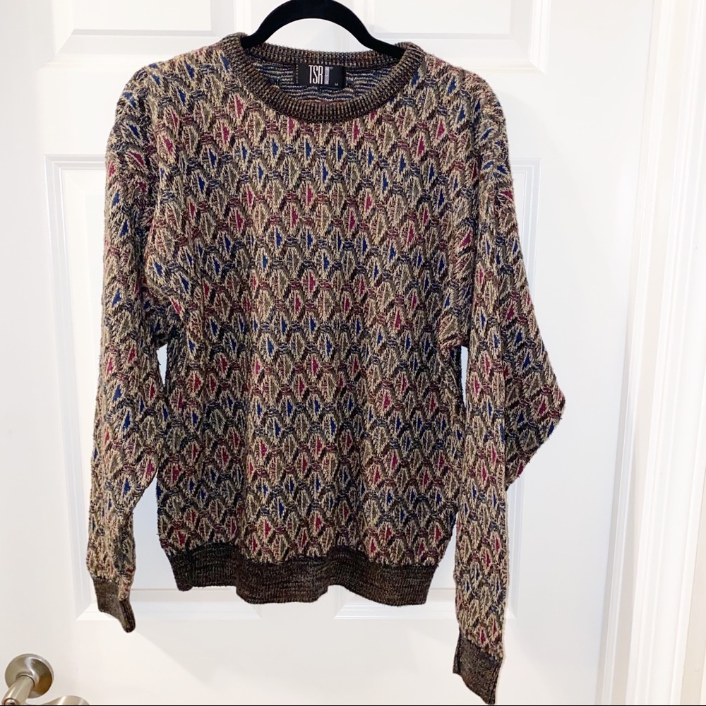 Vintage TSR grandpa coogi style knit sweater M